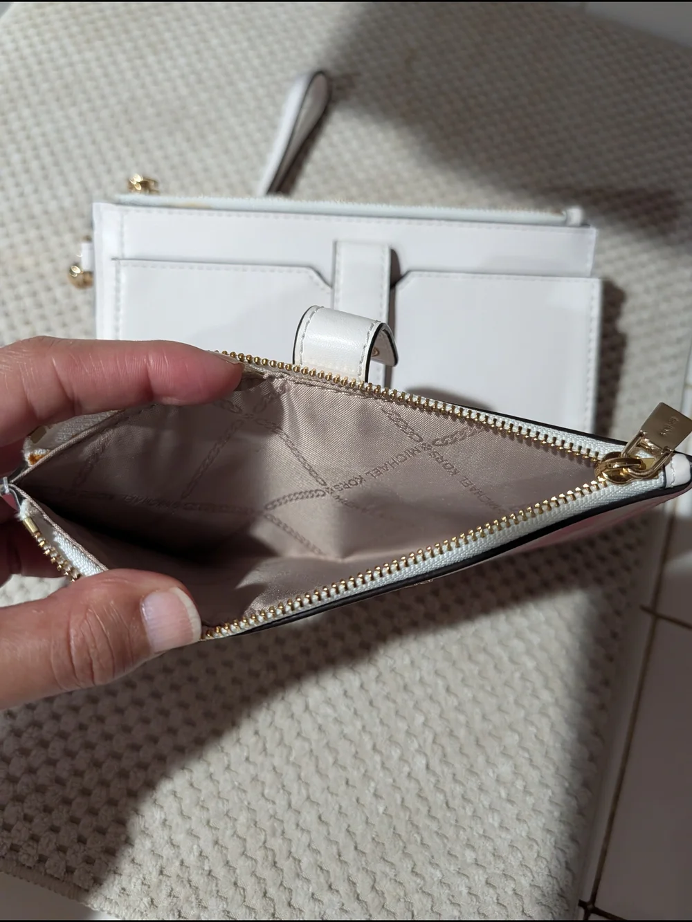 Michael Kors Pink and White Tie-Dye Wristlet